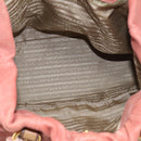 PRADA Hand Bag Vittero Dino Leather 2way Pink Gold Auth 207141A-26