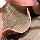 PRADA Hand Bag Vittero Dino Leather 2way Pink Gold Auth 207141A-32