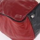 GUCCI Hand Bag Leather Red Silver Auth 207145-12