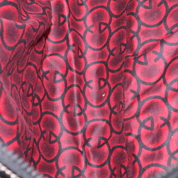GUCCI Hand Bag Leather Red Silver Auth 207145