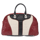 GUCCI Hand Bag Leather Red Silver Auth 207145-3