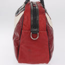 GUCCI Hand Bag Leather Red Silver Auth 207145-5