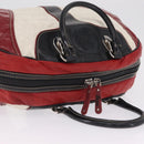 GUCCI Hand Bag Leather Red Silver Auth 207145-7