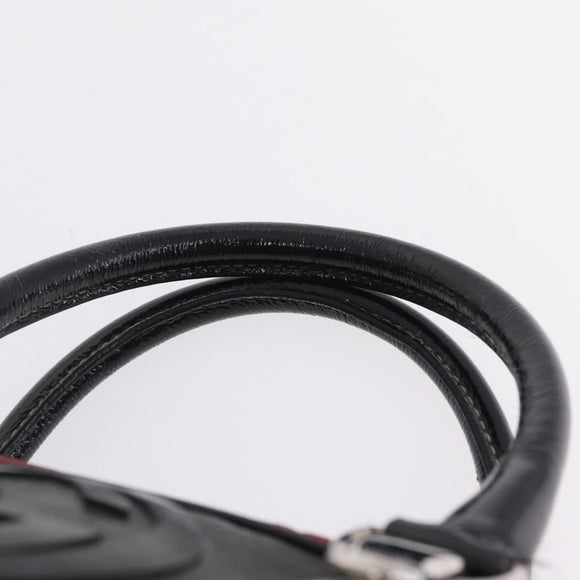 GUCCI Hand Bag Leather Red Silver Auth 207145