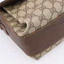GUCCI GG Supreme Web Sherry Line Bag PVC Beige Gold 164 02 084 Auth 207146-11