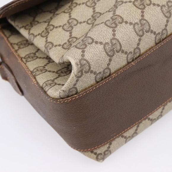 GUCCI GG Supreme Web Sherry Line Bag PVC Beige Gold 164 02 084 Auth 207146