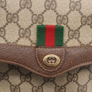 GUCCI GG Supreme Web Sherry Line Bag PVC Beige Gold 164 02 084 Auth 207146-14