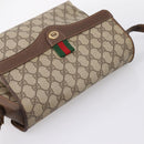 GUCCI GG Supreme Web Sherry Line Bag PVC Beige Gold 164 02 084 Auth 207146-6