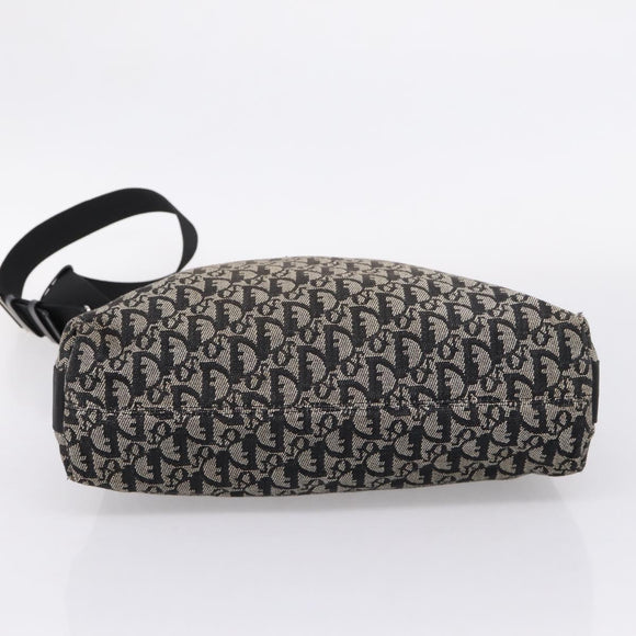 Christian Dior Trotter Canvas Shoulder Bag Gray Silver Auth 207147