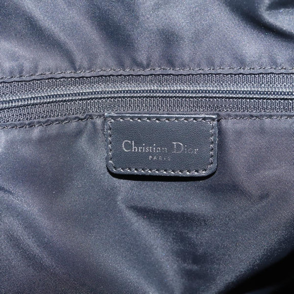Christian Dior Trotter Canvas Shoulder Bag Gray Silver Auth 207147