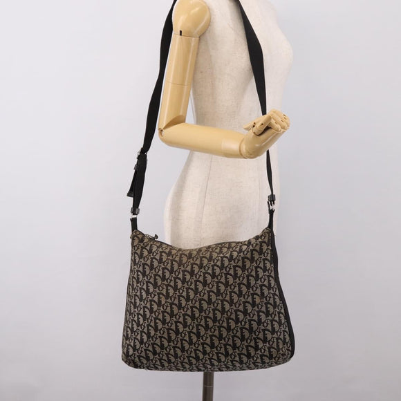 Christian Dior Trotter Canvas Shoulder Bag Gray Silver Auth 207147
