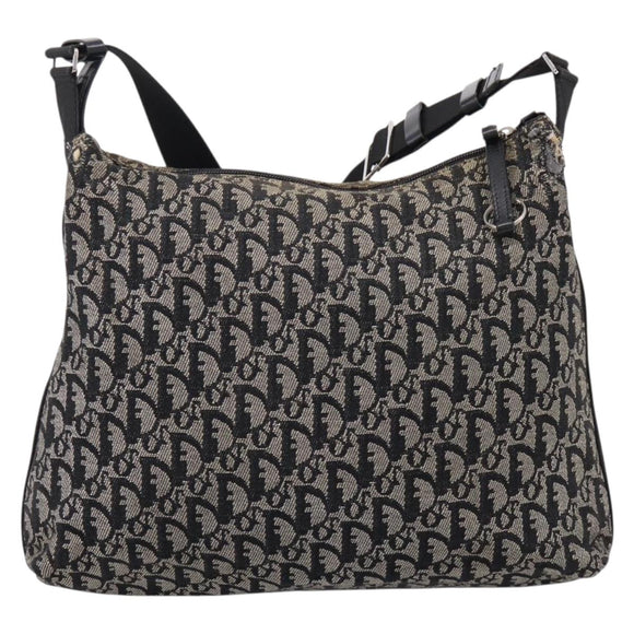 Christian Dior Trotter Canvas Shoulder Bag Gray Silver Auth 207147