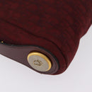 Christian Dior Trotter Canvas Shoulder Bag Red Gold Auth 207149-12