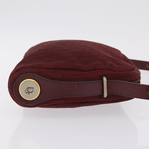 Christian Dior Trotter Canvas Shoulder Bag Red Gold Auth 207149