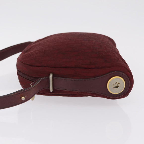 Christian Dior Trotter Canvas Shoulder Bag Red Gold Auth 207149