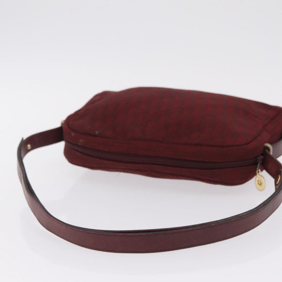 Christian Dior Trotter Canvas Shoulder Bag Red Gold Auth 207149