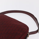Christian Dior Trotter Canvas Shoulder Bag Red Gold Auth 207149-8