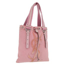 Saint Laurent Kahala Tote Bag Canvas Pink Silver Auth 207152A-1