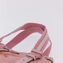 Saint Laurent Kahala Tote Bag Canvas Pink Silver Auth 207152A-14