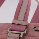 Saint Laurent Kahala Tote Bag Canvas Pink Silver Auth 207152A-8