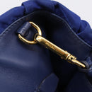 PRADA Gathered Hand Bag Nylon 2way Blue Gold Auth 207154A-27