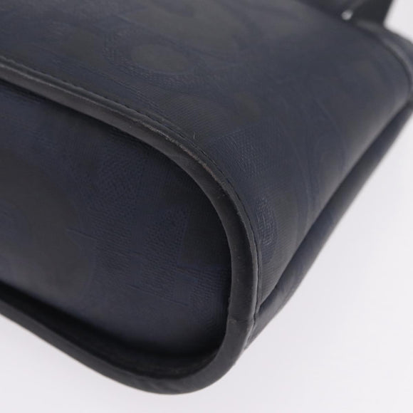 Christian Dior Trotter Canvas Hand Bag PVC Navy Gold Auth 207155A
