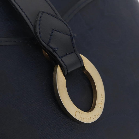 Christian Dior Trotter Canvas Hand Bag PVC Navy Gold Auth 207155A