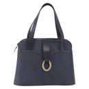 Christian Dior Trotter Canvas Hand Bag PVC Navy Gold Auth 207155A-2