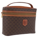 CELINE Macadam Canvas Vanity Pouch PVC Brown Gold Auth 207156-1