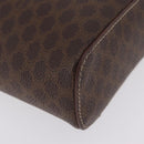 CELINE Macadam Canvas Vanity Pouch PVC Brown Gold Auth 207156-10