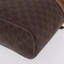 CELINE Macadam Canvas Vanity Pouch PVC Brown Gold Auth 207156-11