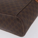 CELINE Macadam Canvas Vanity Pouch PVC Brown Gold Auth 207156-13