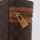 CELINE Macadam Canvas Vanity Pouch PVC Brown Gold Auth 207156-14
