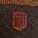 CELINE Macadam Canvas Vanity Pouch PVC Brown Gold Auth 207156-15