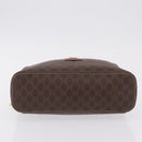 CELINE Macadam Canvas Vanity Pouch PVC Brown Gold Auth 207156-9