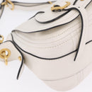 Miu Miu Shoulder Bag Leather White Gold Auth 207160V-14