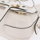 Miu Miu Shoulder Bag Leather White Gold Auth 207160V-18