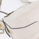 Miu Miu Shoulder Bag Leather White Gold Auth 207160V-16