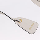 Miu Miu Shoulder Bag Leather White Gold Auth 207160V-18