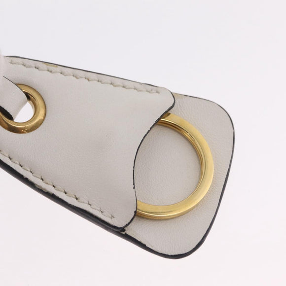Miu Miu Shoulder Bag Leather White Gold Auth 207160V