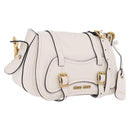 Miu Miu Shoulder Bag Leather White Gold Auth 207160V-1