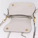 Miu Miu Shoulder Bag Leather White Gold Auth 207160V-21