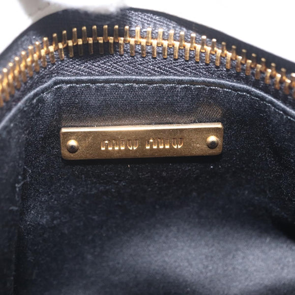Miu Miu Shoulder Bag Leather White Gold Auth 207160V