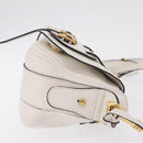 Miu Miu Shoulder Bag Leather White Gold Auth 207160V-4