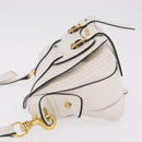 Miu Miu Shoulder Bag Leather White Gold Auth 207160V-6