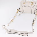 Miu Miu Shoulder Bag Leather White Gold Auth 207160V-8