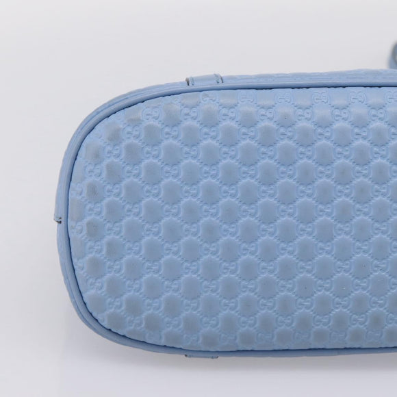 GUCCI Micro GG Canvas Guccissima Leather Outlet 2way Blue 449654 Auth 207167A