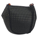 Bottega Veneta Tradechart Shoulder Bag Nylon Black Gold Auth 207169A-1