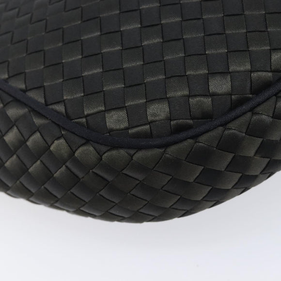 Bottega Veneta Tradechart Shoulder Bag Nylon Black Gold Auth 207169A