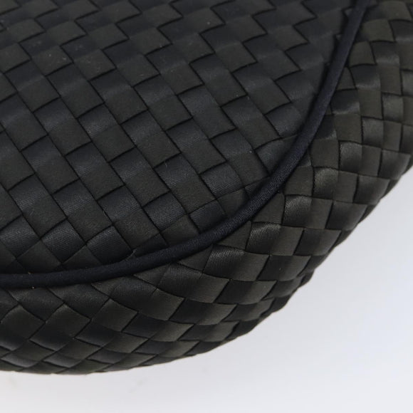 Bottega Veneta Tradechart Shoulder Bag Nylon Black Gold Auth 207169A